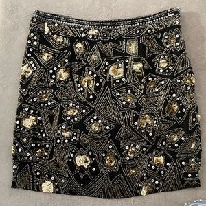 Elegant Black and Gold Beaded Skirt